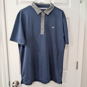 Travis Matthew, Men's Large,‎ Navy Blue Short Sleeve Golf Polo, Performance